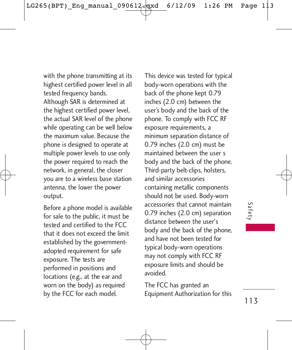 LG LG265 User Manual | Page 113 / 128