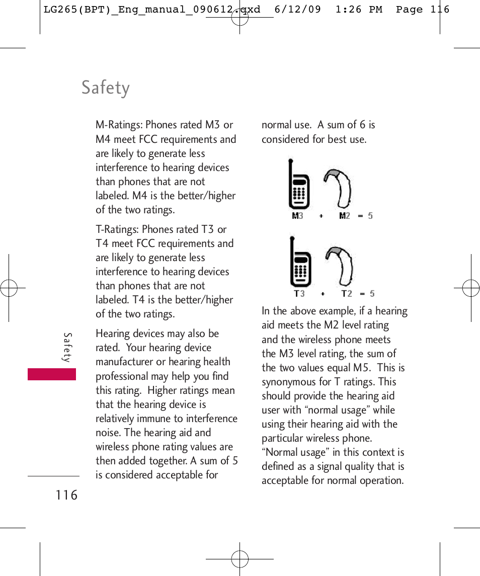 Safety | LG LG265 User Manual | Page 116 / 128