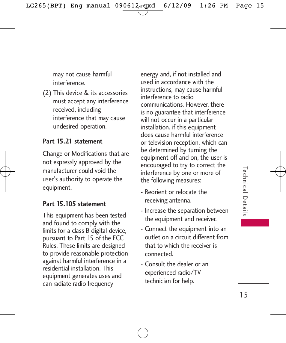 LG LG265 User Manual | Page 15 / 128