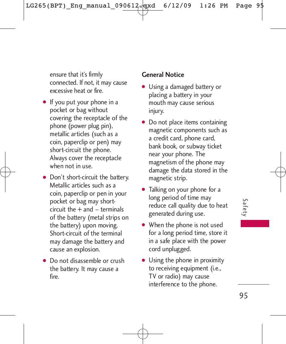 General notice | LG LG265 User Manual | Page 95 / 128