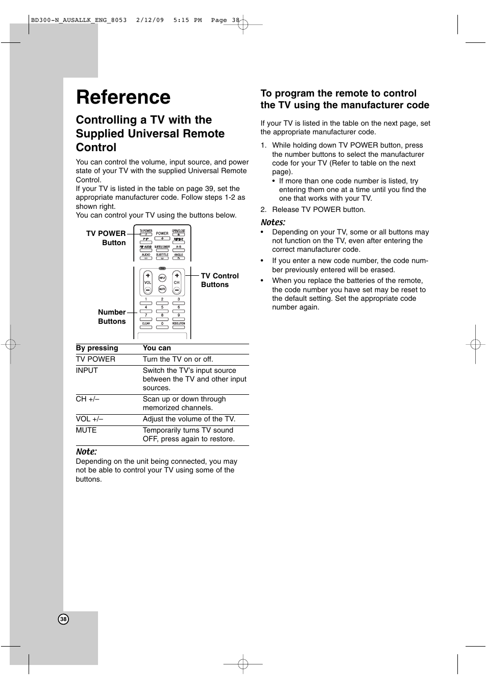 Reference | LG BD300 User Manual | Page 38 / 48