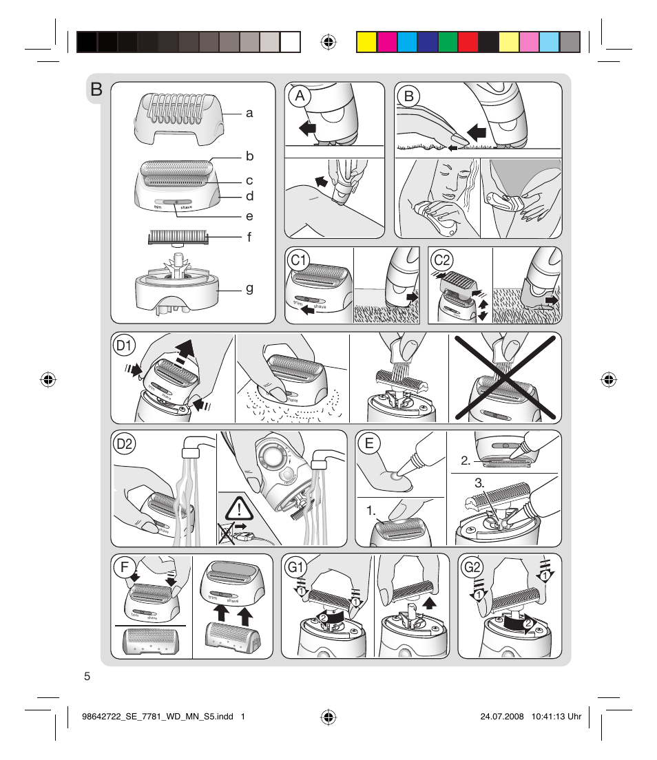 Ab c1 c2 d1 d2 e f, G1 g2 | Braun 7781 WD Silk-épil Xpressive User Manual | Page 5 / 112