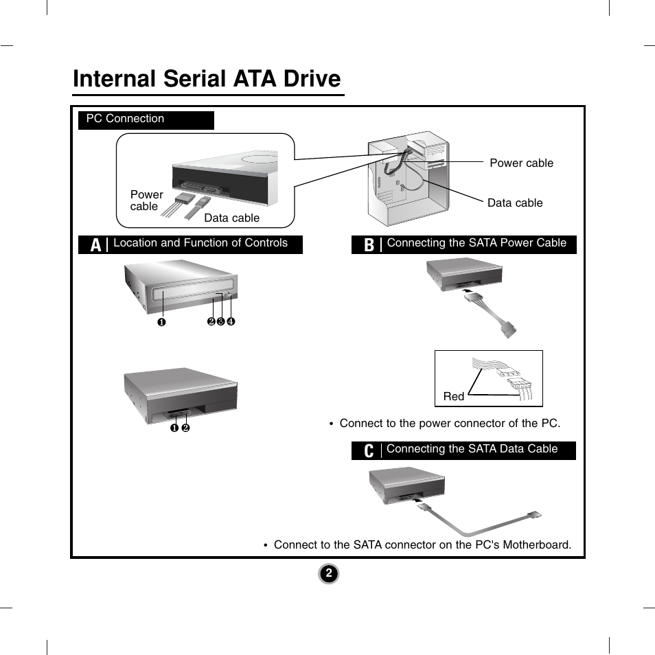 Internal serial ata drive | LG DH18NS50 User Manual | Page 2 / 16