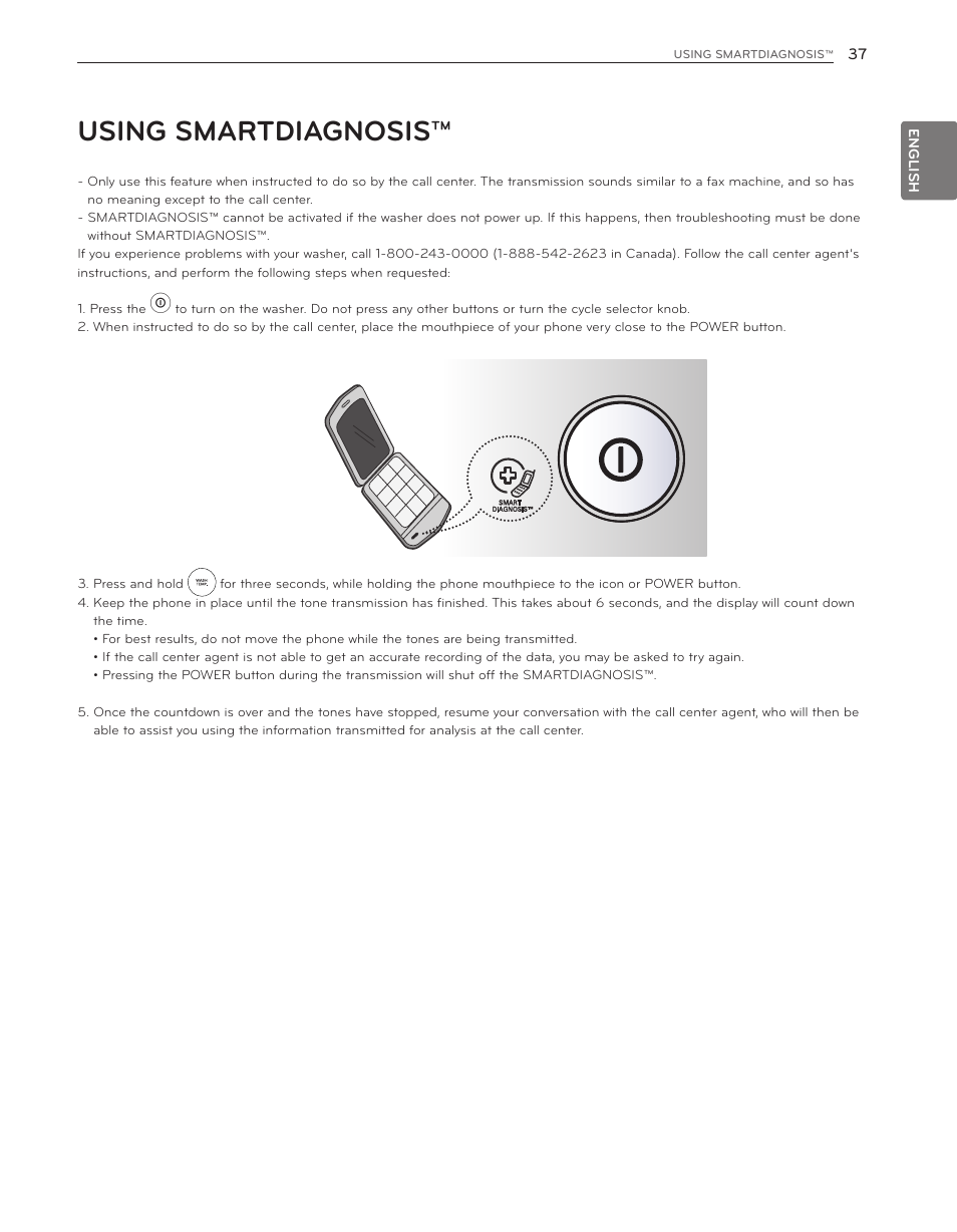 Using smartdiagnosis | LG WM3650HVA User Manual | Page 37 / 80