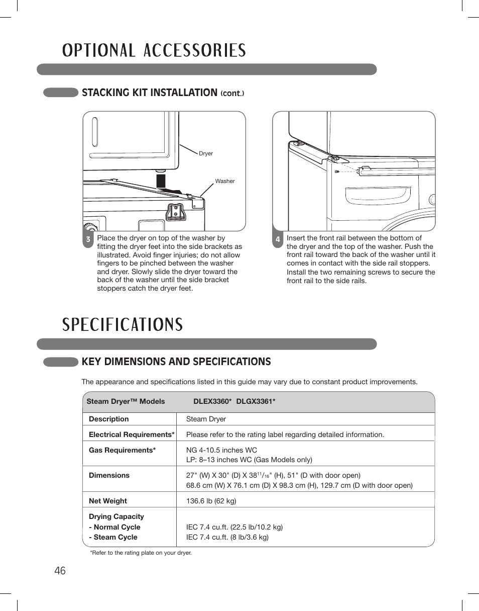 LG DLEX3360R User Manual | Page 46 / 148