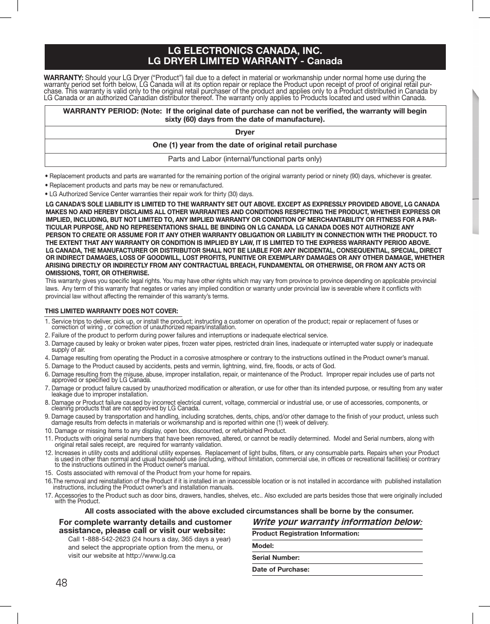 LG DLEX3360R User Manual | Page 48 / 148