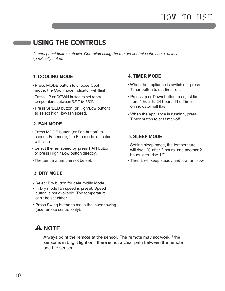 H o w to u s e, Using the controls | LG LP0711WNR User Manual | Page 10 / 48