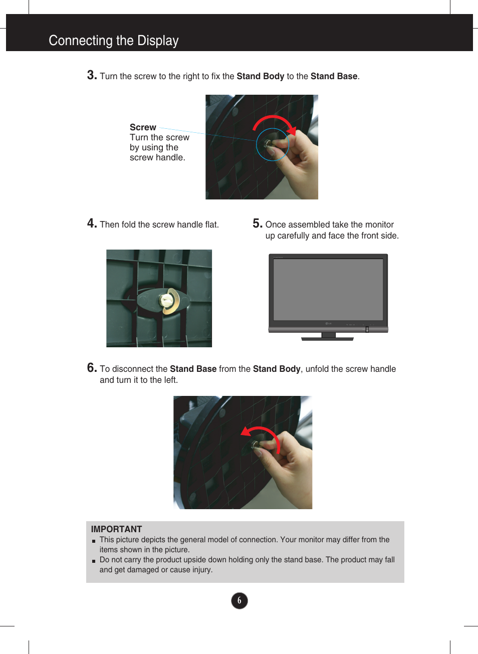 Connecting the display | LG W2363D-PF User Manual | Page 7 / 27
