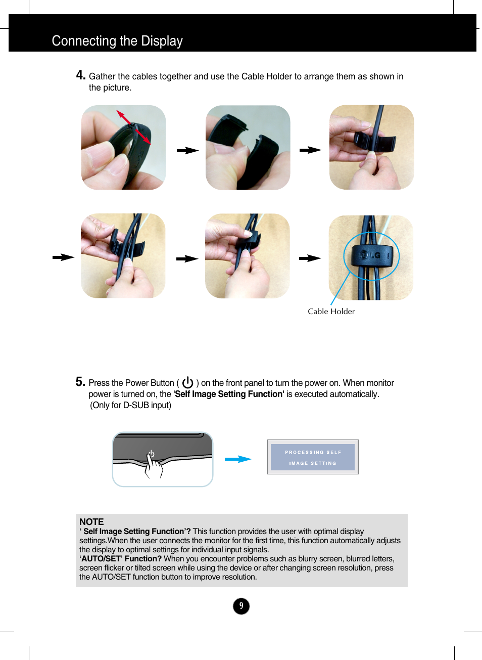 Connecting the display | LG W2286L-PF User Manual | Page 10 / 33