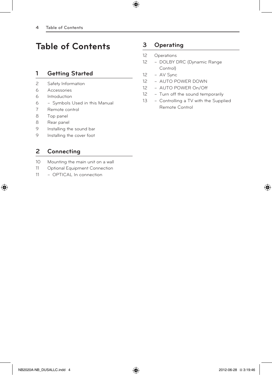 LG NB2022A User Manual | Page 4 / 18