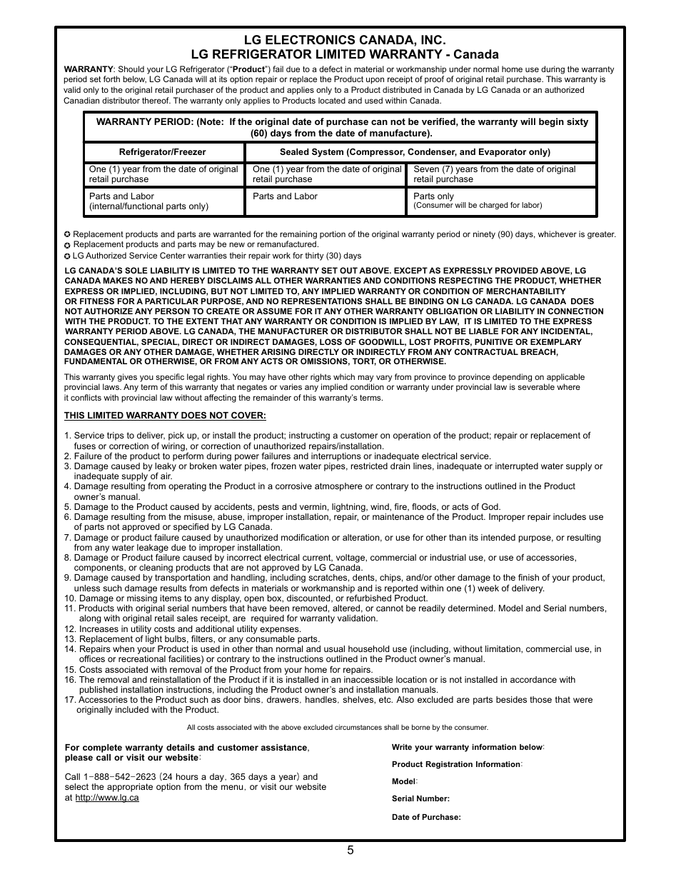 LG LRBN20512SW User Manual | Page 5 / 38