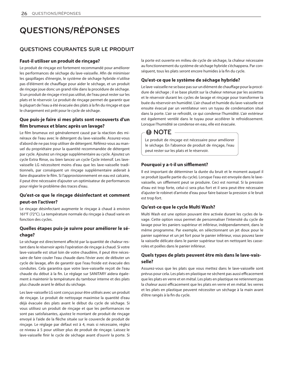 Questions/réponses | LG LDF8874ST User Manual | Page 90 / 100