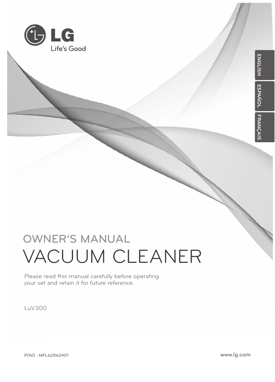 Vacuum cleaner, Owner’s manual | LG LuV300B User Manual | Page 2 / 69
