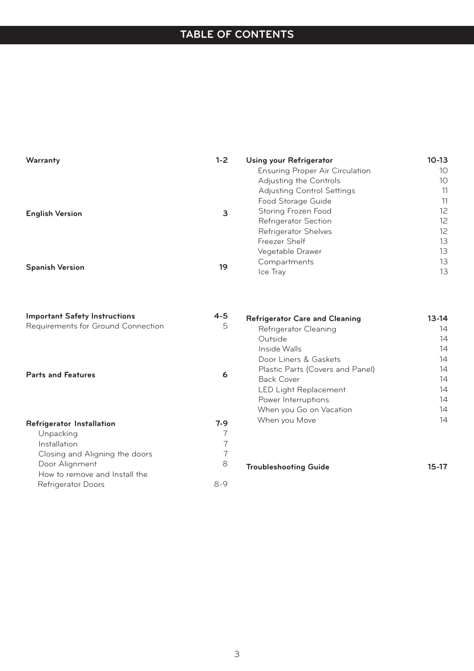 LG LTN16385PL User Manual | Page 4 / 35