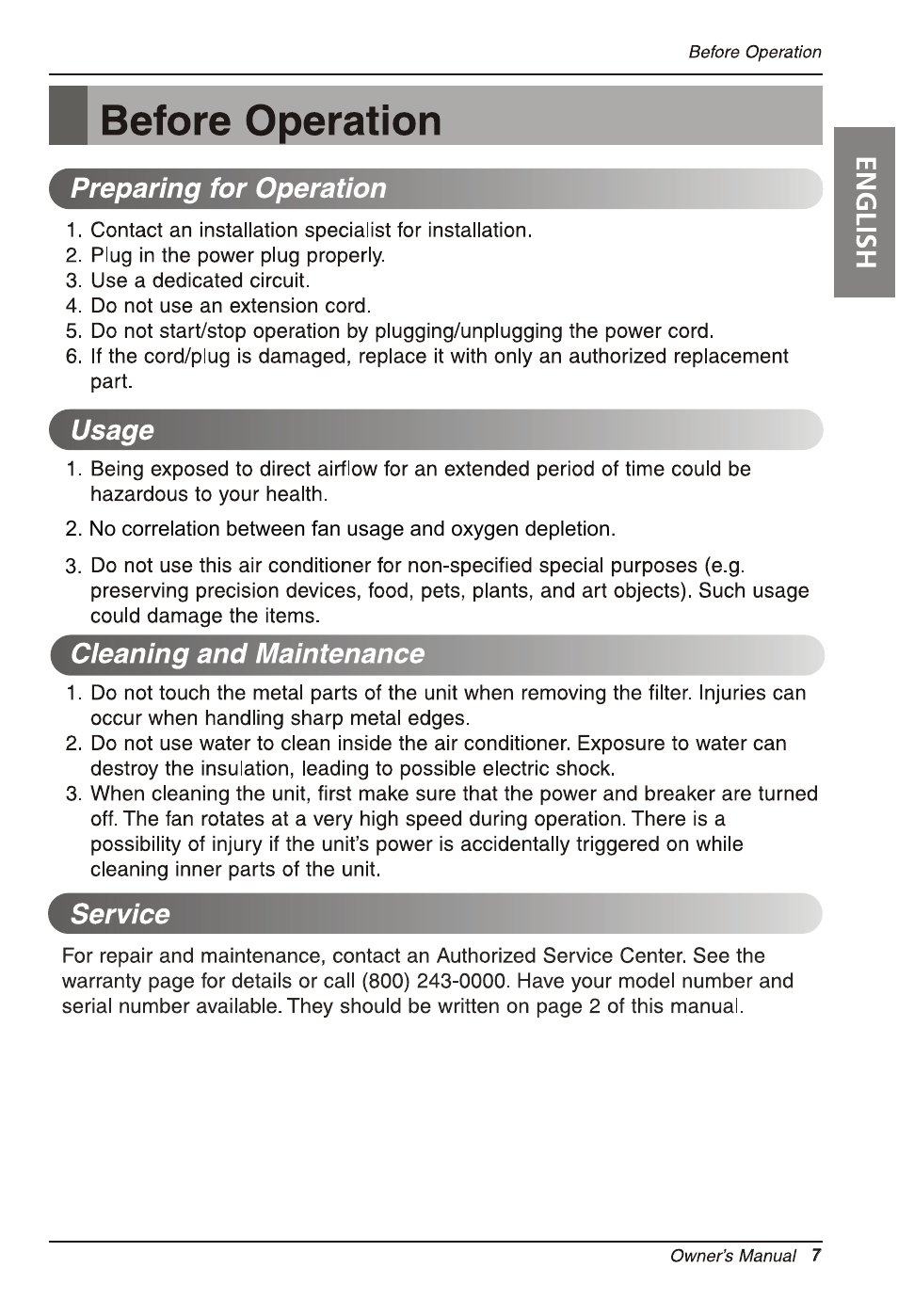 LG LT1033HNR User Manual | Page 7 / 48