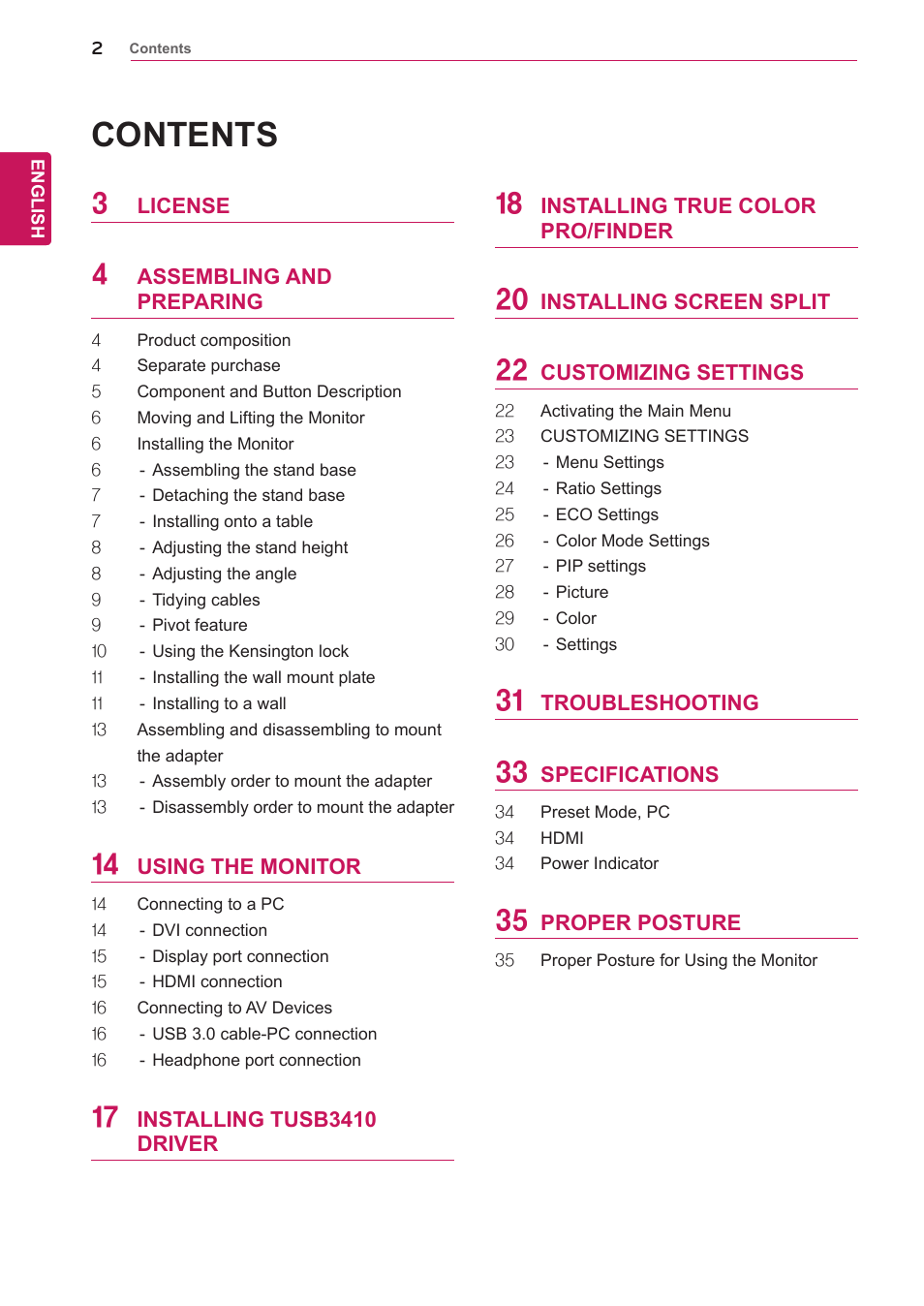 LG 27EA83-D User Manual | Page 3 / 37