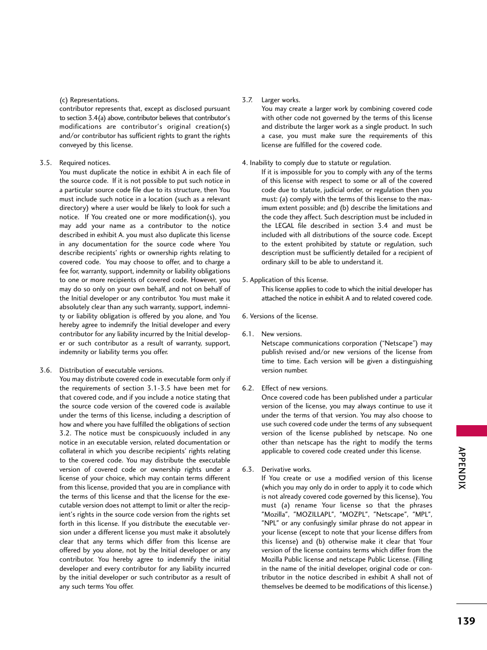 Appendix | LG 37LG710H User Manual | Page 139 / 144