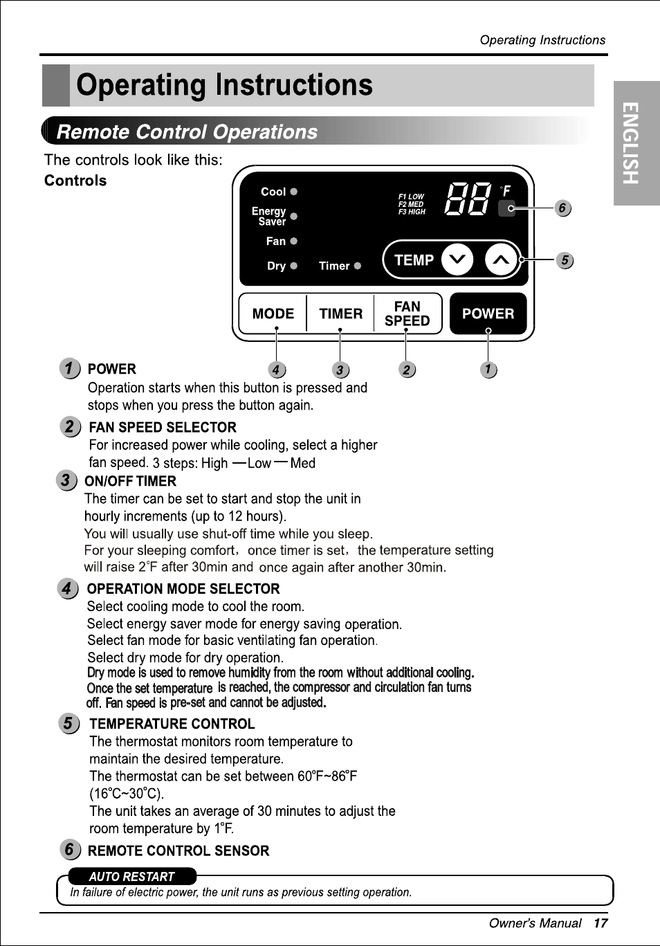 Memm, Operating instructions | LG L8010ER User Manual | Page 17 / 52