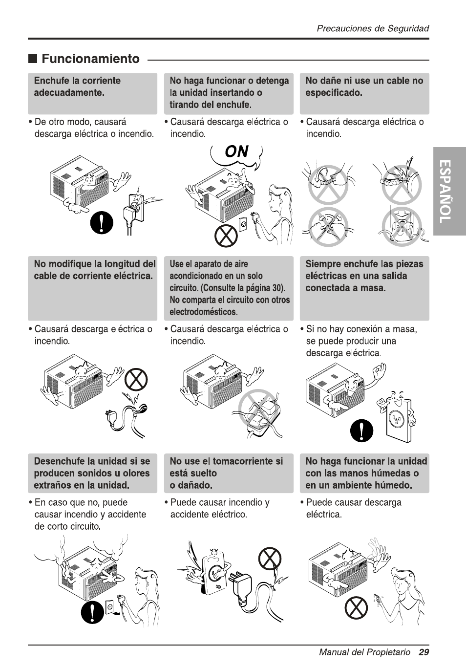 Funcionamiento | LG L8010ER User Manual | Page 29 / 52