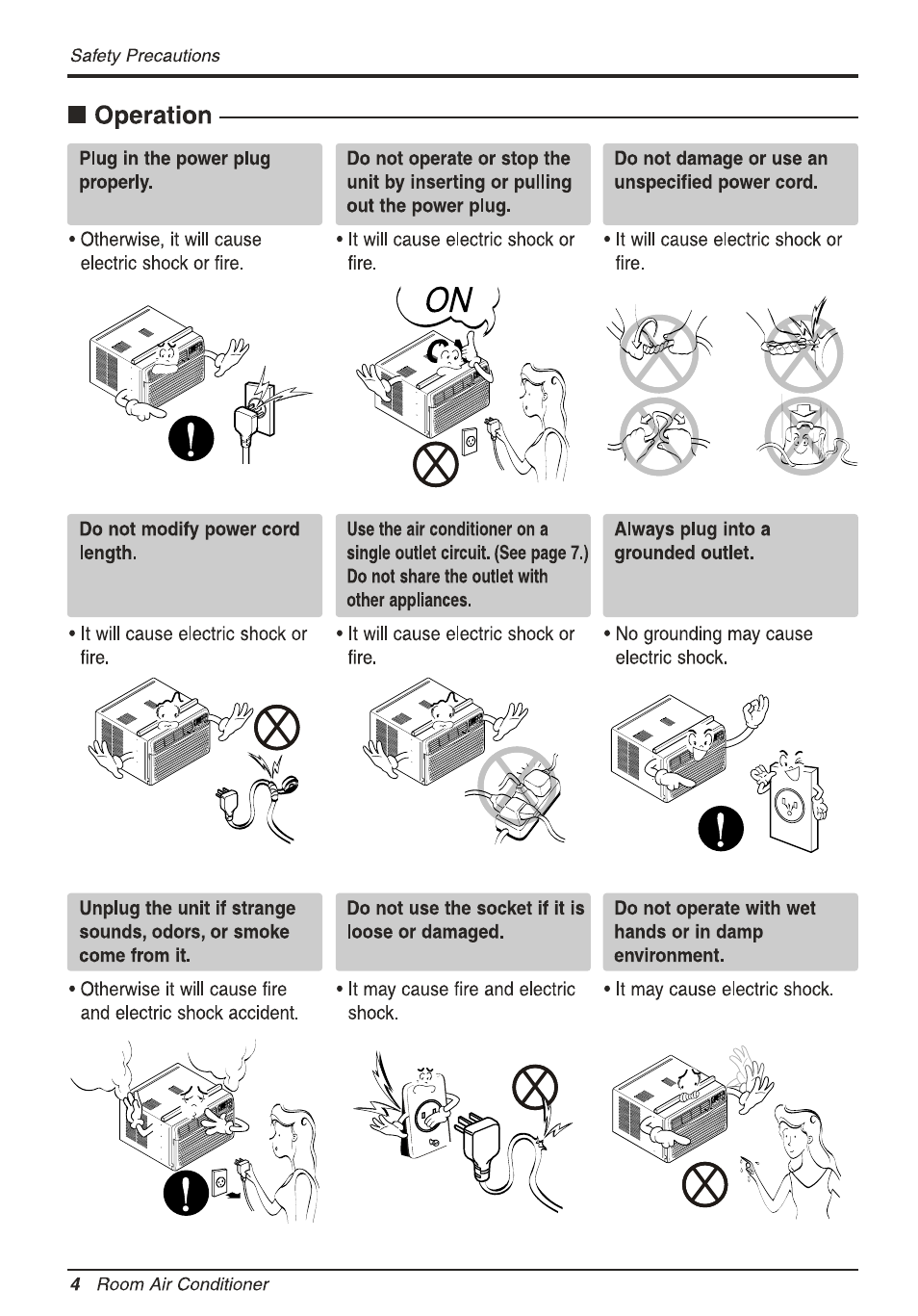 Operation | LG L8010ER User Manual | Page 4 / 52