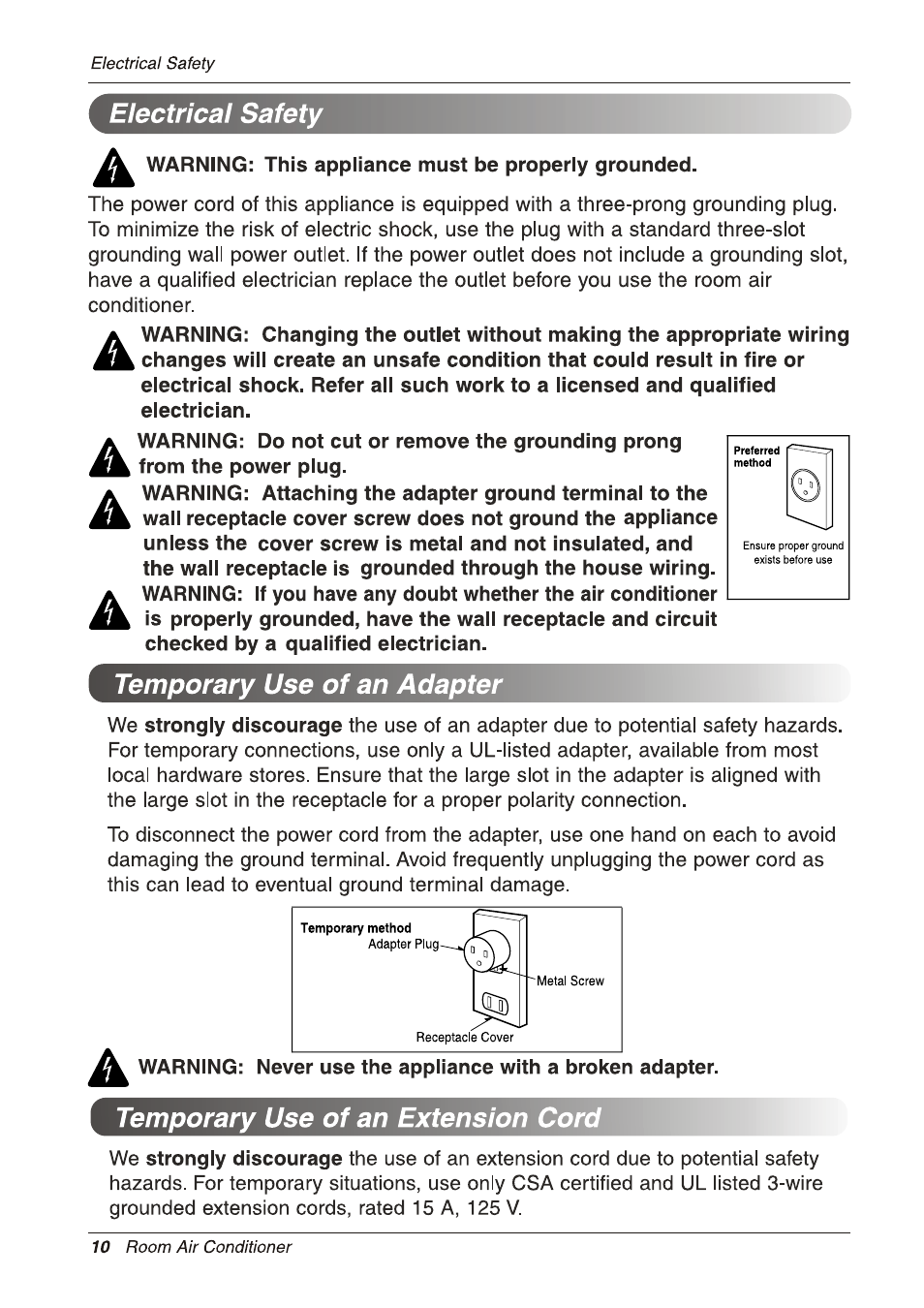 LG LW5012J User Manual | Page 10 / 20