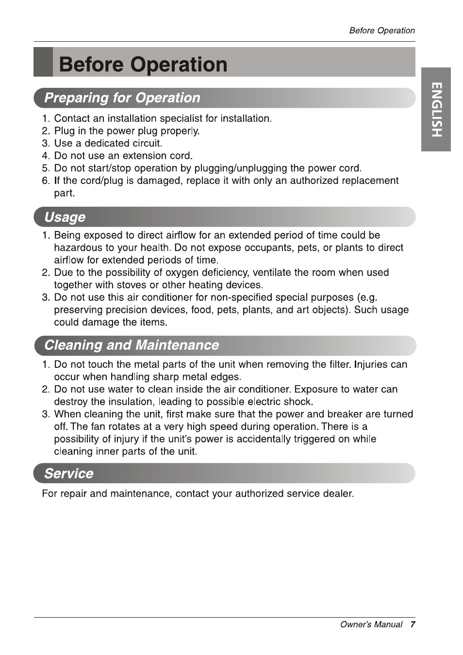 LG LW5012J User Manual | Page 7 / 20