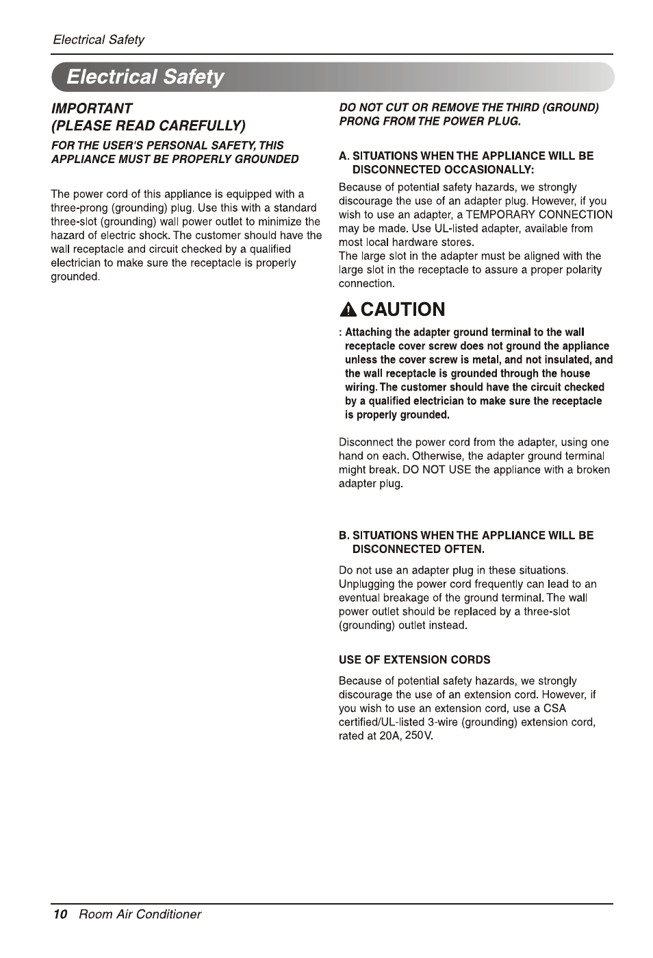 LG LW2512ER User Manual | Page 10 / 44