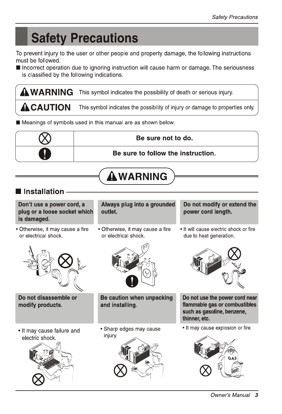 LG LW2512ER User Manual | Page 3 / 44