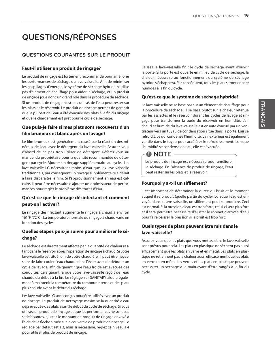 Questions/réponses | LG LDS5540ST User Manual | Page 71 / 80