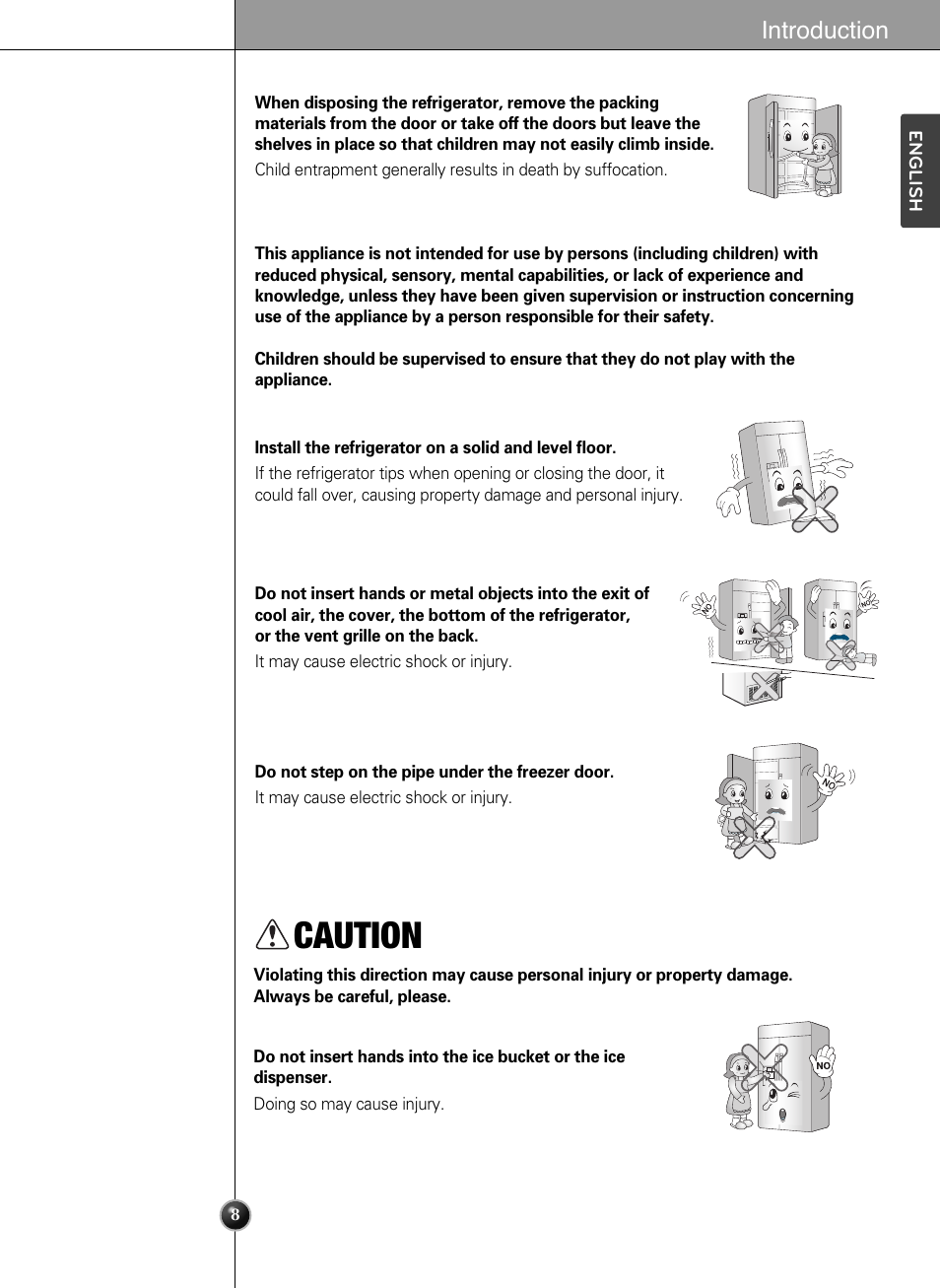 Caution, Introduction | LG LSSB2791ST User Manual | Page 8 / 47