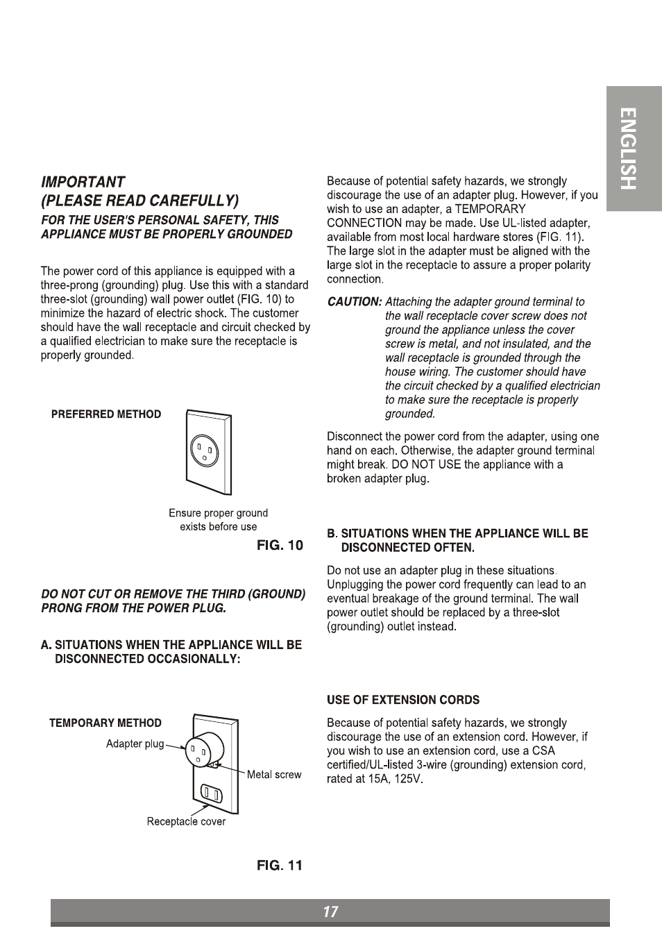 Fig. 10, Fig. 11, Important (please read carefully) | LG LP6010ER User Manual | Page 17 / 40