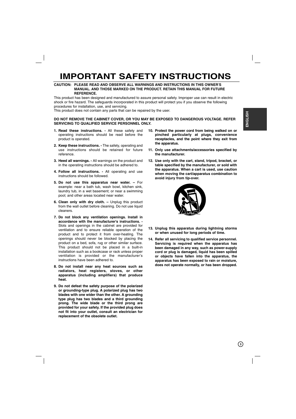 Important safety instructions | LG DVT812 User Manual | Page 3 / 15