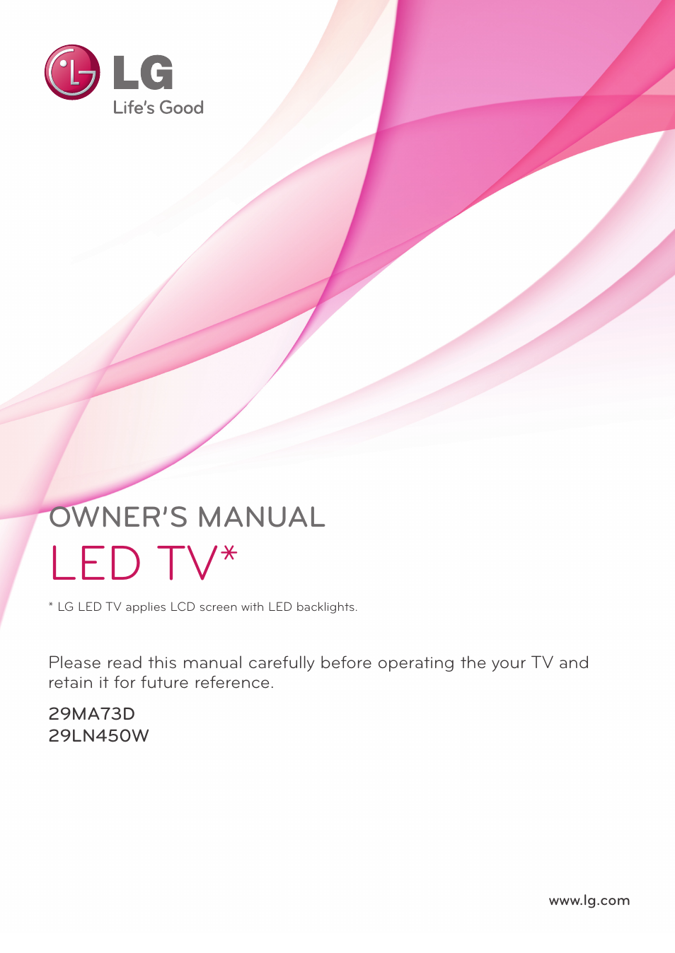 LG 29LN450W User Manual | 58 pages