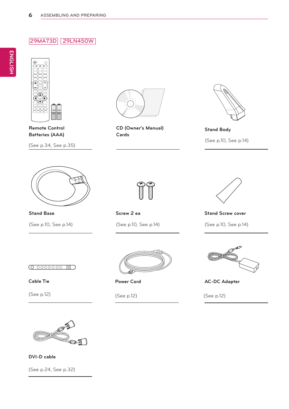 LG 29LN450W User Manual | Page 7 / 58