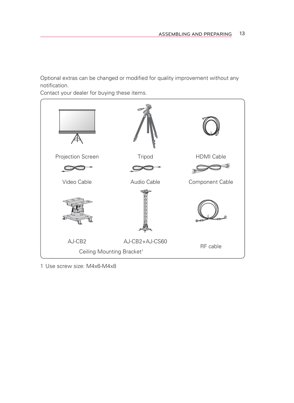 Optional extras | LG HW350T User Manual | Page 13 / 76