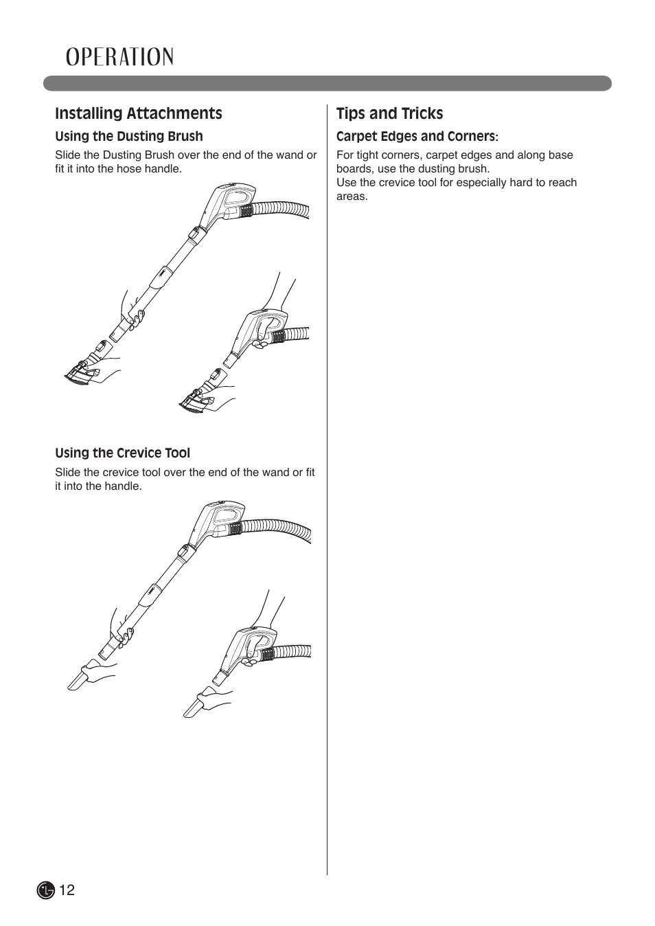 Operation | LG LCV800R User Manual | Page 12 / 40
