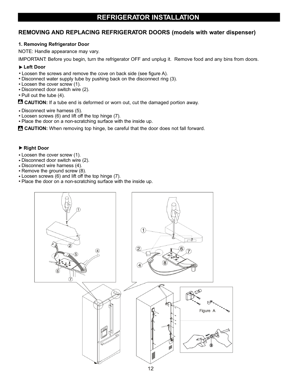 Refrigerator installation | LG LRFC22750TT User Manual | Page 12 / 35