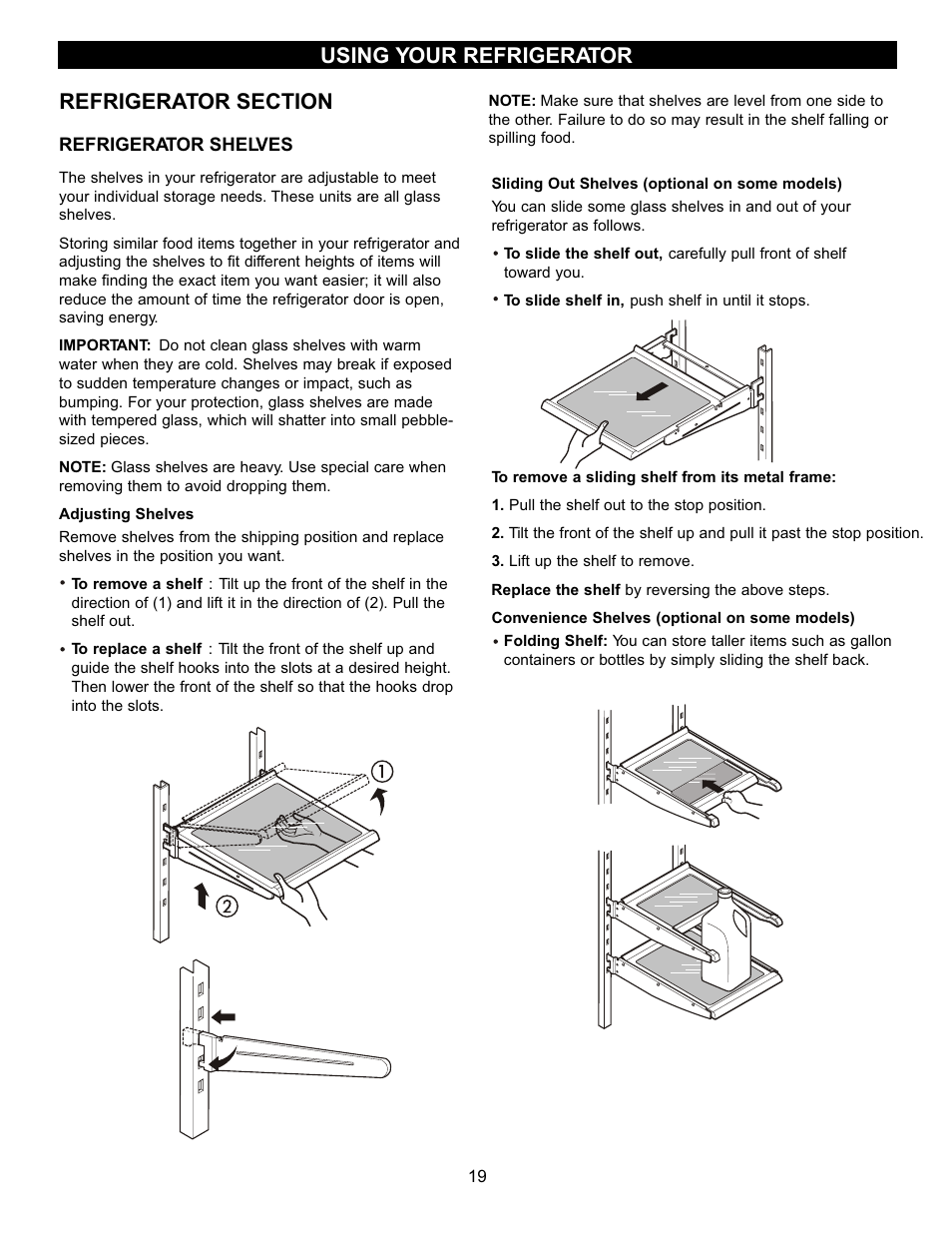 Using your refrigerator | LG LRFC22750TT User Manual | Page 19 / 35