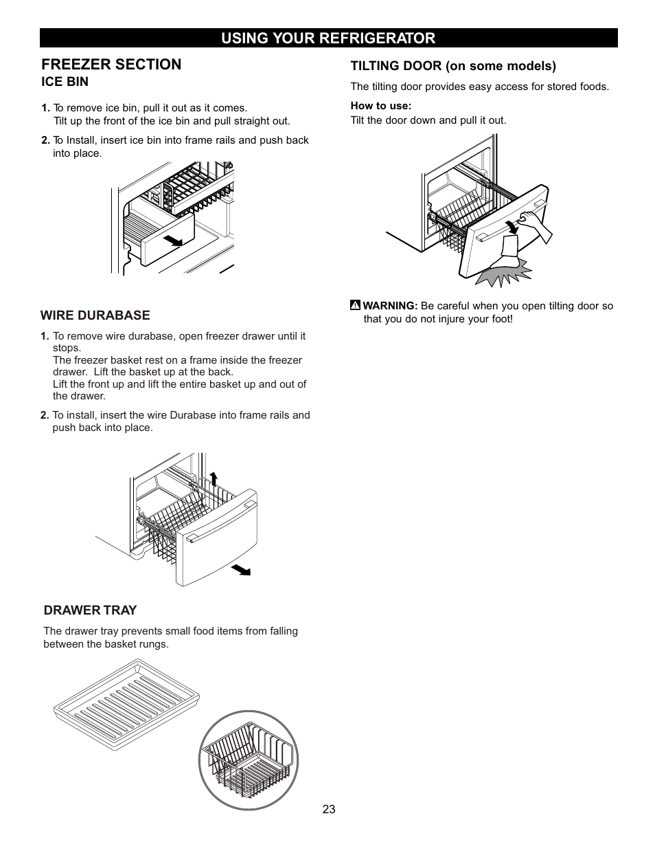 Using your refrigerator | LG LRFC22750TT User Manual | Page 23 / 35