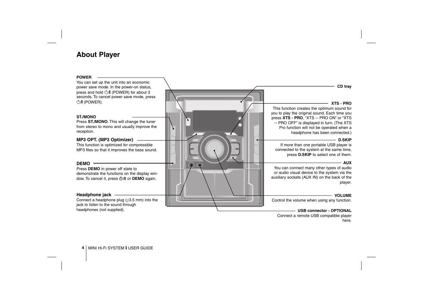 About player | LG MCD212 User Manual | Page 4 / 12