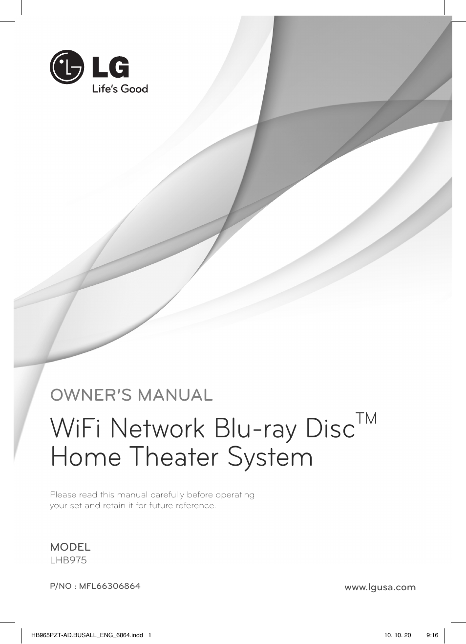 LG LHB975 User Manual | 116 pages