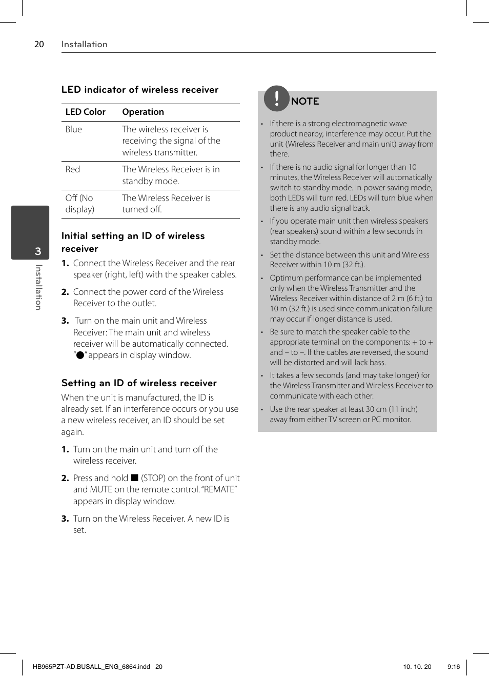 LG LHB975 User Manual | Page 20 / 116