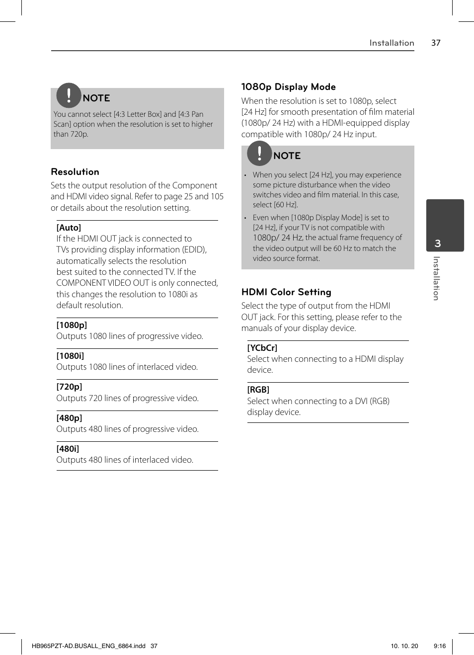 LG LHB975 User Manual | Page 37 / 116