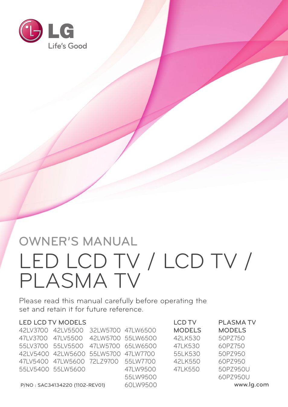 LG 47LV5500 User Manual | 166 pages