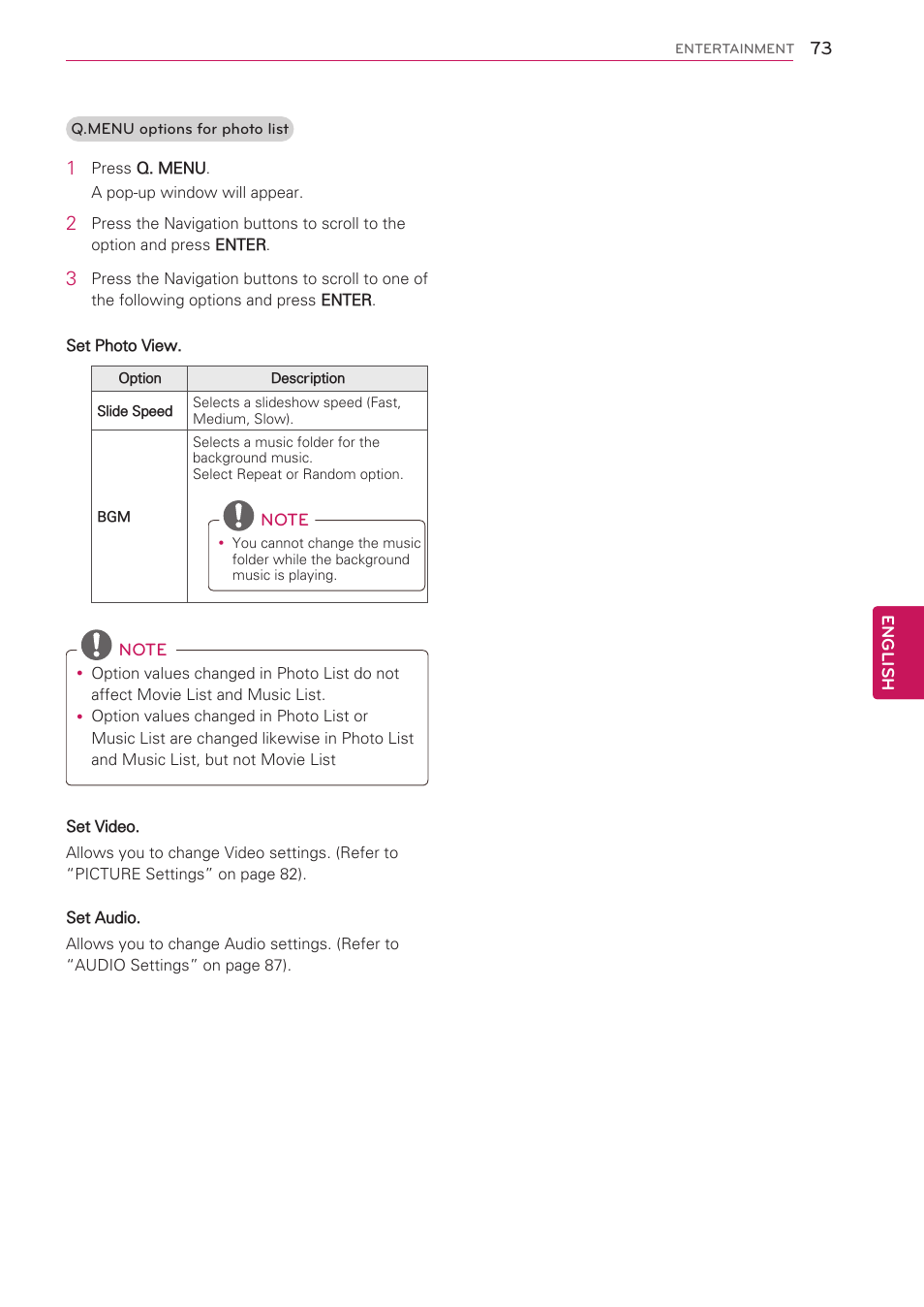 LG 47LV5500 User Manual | Page 73 / 166