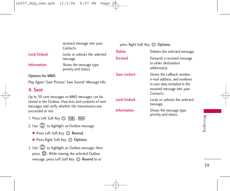 Sent | LG LG357 User Manual | Page 39 / 106