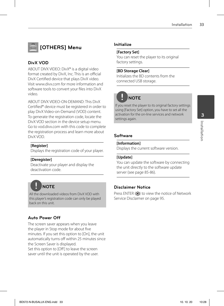 Others] menu | LG BD570 User Manual | Page 33 / 100