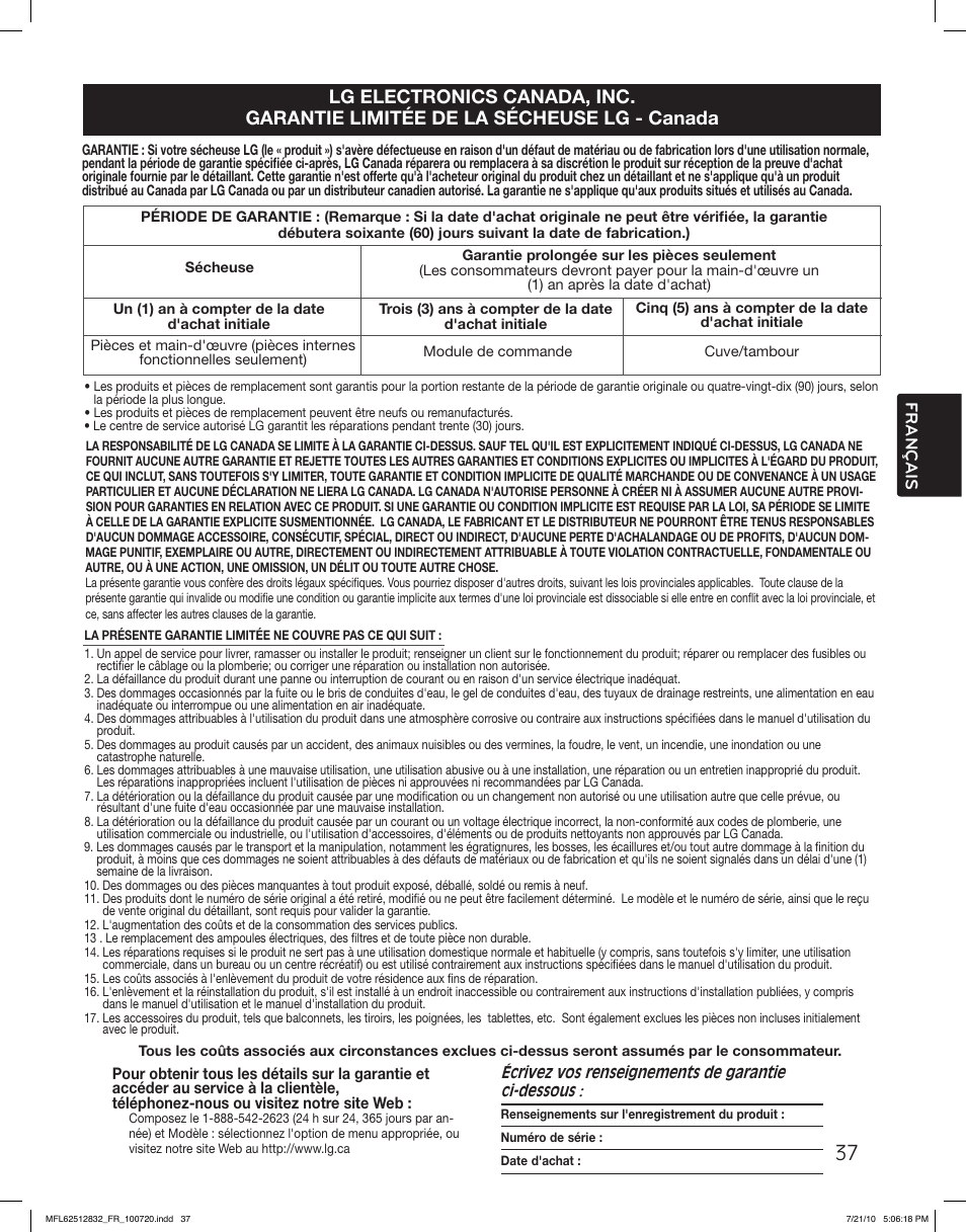 LG DLE2140W User Manual | Page 121 / 124