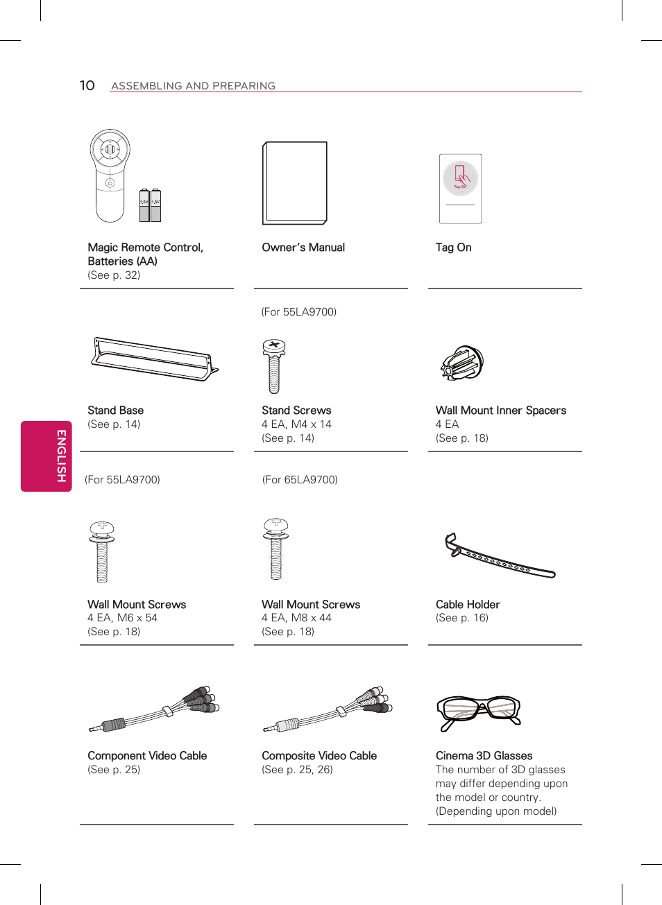 English | LG 65LA9700 User Manual | Page 10 / 44