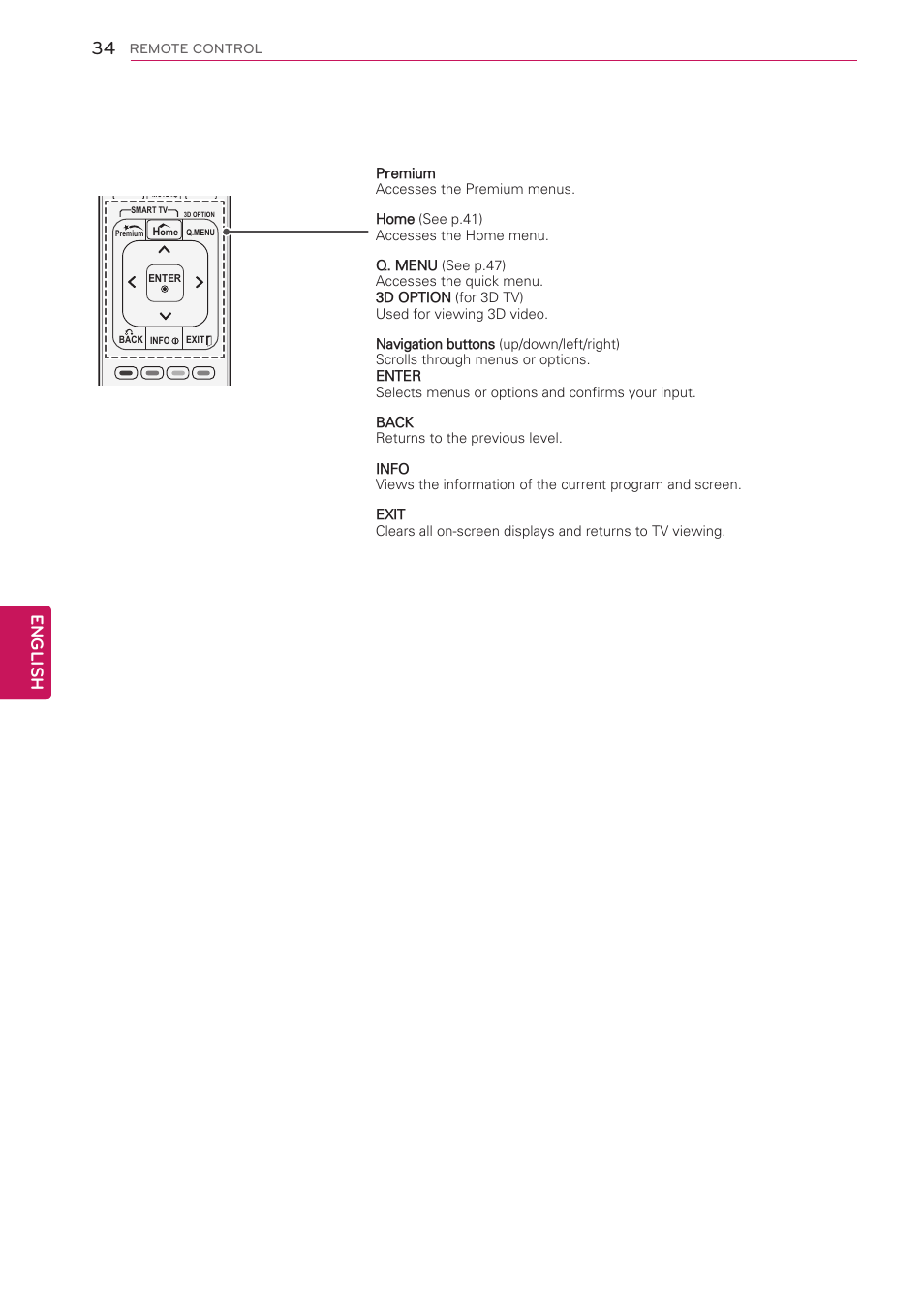 English | LG 42LV3700 User Manual | Page 34 / 172
